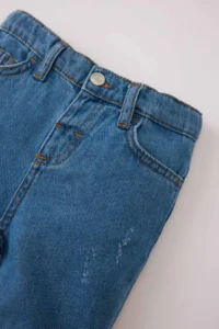 DeFacto Baby Boy Elastic Waist Straight Leg Jean Trousers - Image 3