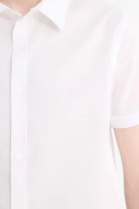 DeFacto Polo Collar Poplin Short Sleeve School Shirt for Boys - Image 6