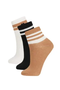 DeFacto Women's Comfortable Elastic 3-Piece Cotton Long Socks