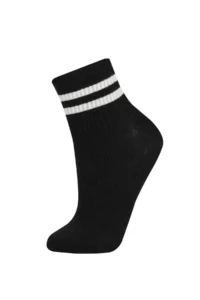 DeFacto Women's Comfortable Elastic 3-Piece Cotton Long Socks - Image 2