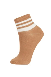 DeFacto Women's Comfortable Elastic 3-Piece Cotton Long Socks - Image 3