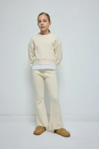 DeFacto Flare Fit Flare Leg Basic Straight Knitwear Trousers Girl