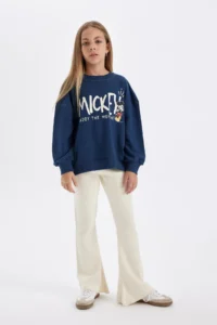 DeFacto Flare Fit Flare Leg Basic Straight Knitwear Trousers Girl - Image 3