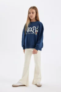 DeFacto Flare Fit Flare Leg Basic Straight Knitwear Trousers Girl - Image 4