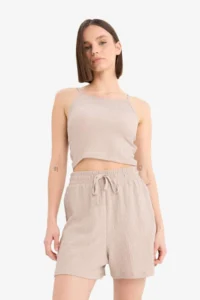 DeFacto Loose Fit Crepe Shorts - Image 4