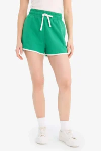DeFacto 100% Cotton Elastic Waist Laced Shorts - Image 3
