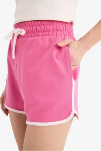 DeFacto 100% Cotton Elastic Waist Laced Shorts - Image 6