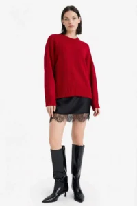 DeFacto Lace Detailed Satin Mini Skirt