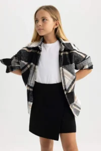 DeFacto Black Basic Plain School Shorts Knitwear Skirt Girl - Image 6