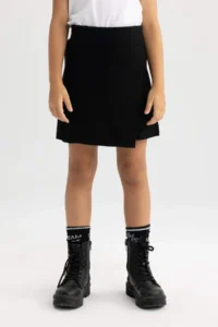 DeFacto Black Basic Plain School Shorts Knitwear Skirt Girl - Image 7