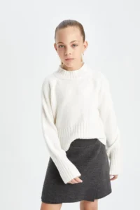 DeFacto Anthracite Basic Straight Shorts Knitwear Skirt Girl - Image 5