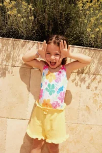 DeFacto Elastic Waist Waffle Shorts Baby Girl