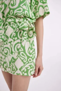 DeFacto High Waist Patterned Wide Leg Viscose Short Skirt - Image 6