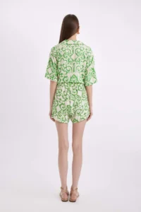 DeFacto High Waist Patterned Wide Leg Viscose Short Skirt - Image 7
