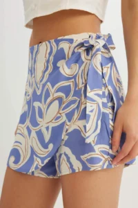 DeFacto High Waist Patterned Wide Leg Viscose Short Skirt - Image 5