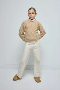 DeFacto Girl's Wide Leg Sweatpants with Elastic Waist
