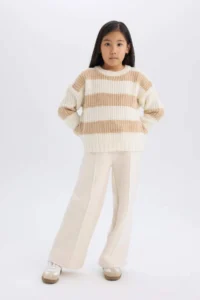DeFacto Girl's Wide Leg Sweatpants with Elastic Waist - Image 4