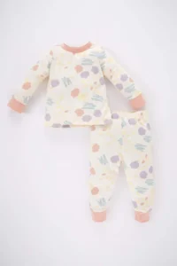 DeFacto Baby Girl Patterned Combed Cotton Long Sleeve Pajama Set