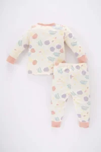 DeFacto Baby Girl Patterned Combed Cotton Long Sleeve Pajama Set - Image 6
