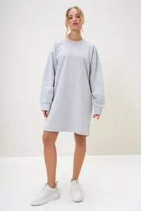 Trend Alaçatı Stili Women's Grimelange Crew Neck Sweatshirt Dress
