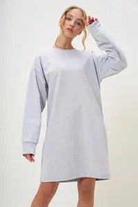 Trend Alaçatı Stili Women's Grimelange Crew Neck Sweatshirt Dress - Image 5