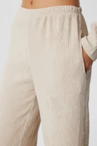 Happiness İstanbul Women Beige textured Flexible Knitting Top and Bottom Set - Image 6