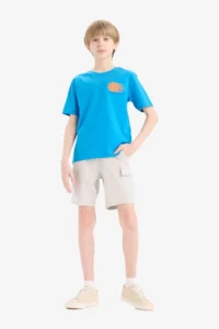 DeFacto Elastic Waist Cargo Pocket Shorts Boy
