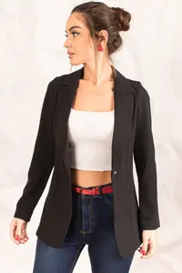 armonika Women Black Tek buttoned Jacket - Image 2