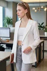 armonika Women White Tek buttoned Jacket