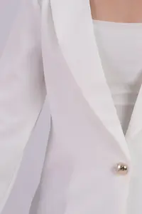 armonika Women White Tek buttoned Jacket - Image 3