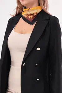 armonika Women Black buttoned Jacket - Image 2