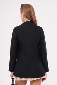 armonika Women Black buttoned Jacket - Image 5