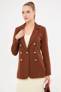 armonika Women Brown buttoned Jacket - Image 3