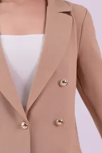 armonika Women Light Mink buttoned Jacket - Image 2