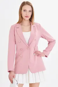 armonika Women Powder Pink buttoned Jacket - Image 2