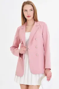 armonika Women Powder Pink buttoned Jacket - Image 4