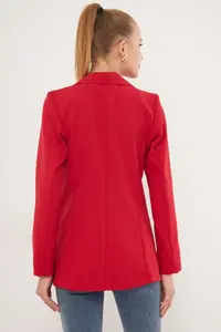 armonika Women Red buttoned Jacket - Image 4