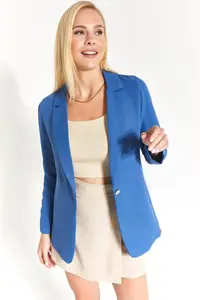 armonika Women Dark Blue Tek buttoned Jacket - Image 2