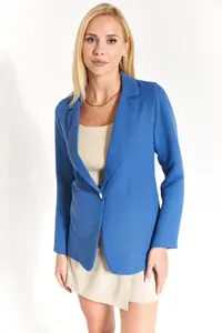 armonika Women Dark Blue Tek buttoned Jacket - Image 3