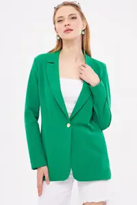 armonika Women Dark Green Tek buttoned Jacket - Image 2