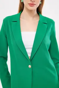 armonika Women Dark Green Tek buttoned Jacket - Image 3