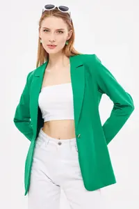 armonika Women Dark Green Tek buttoned Jacket - Image 5