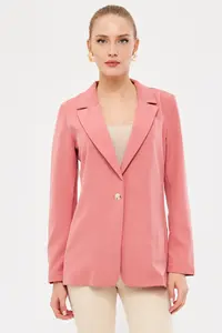 armonika Women Pink Tek buttoned Jacket Arm-23y001047 - Image 2