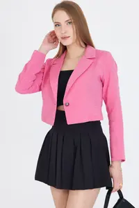 armonika Women Fuchsia Tek buttoned Crop Jacket Arm-23y001064