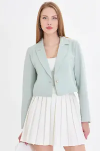 armonika Women Mint Tek buttoned Crop Jacket Arm-23y001064