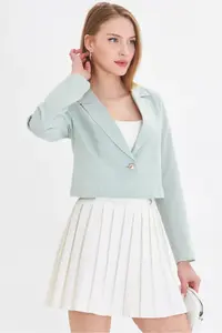 armonika Women Mint Tek buttoned Crop Jacket Arm-23y001064 - Image 4