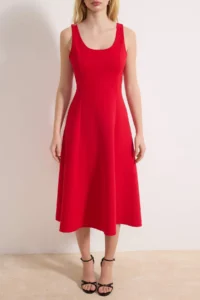 TRENDYOLMİLLA Rejection Skirt Opened at Waist Midi Weaving Dress - Image 3