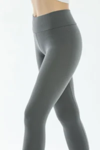 Domoda Gray High Waist, Ribbed, Elastic Interlock Waist Knitted Women's Tights @tivoli - Image 4