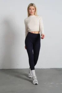Domoda Navy Blue High Waist, Comfortable Soft Winter Flexible Tights - Image 3