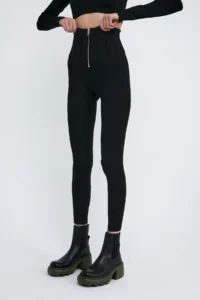 Domoda Black High Waist, Slimming, Firming Zippered Steel Camisole, Corset Tights - Image 4